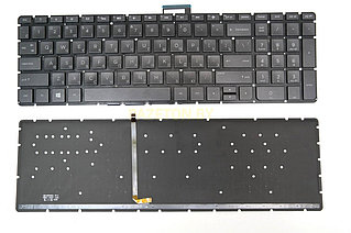 Клавиатура для ноутбука HP 15-AU small enter Черная с подсветкой