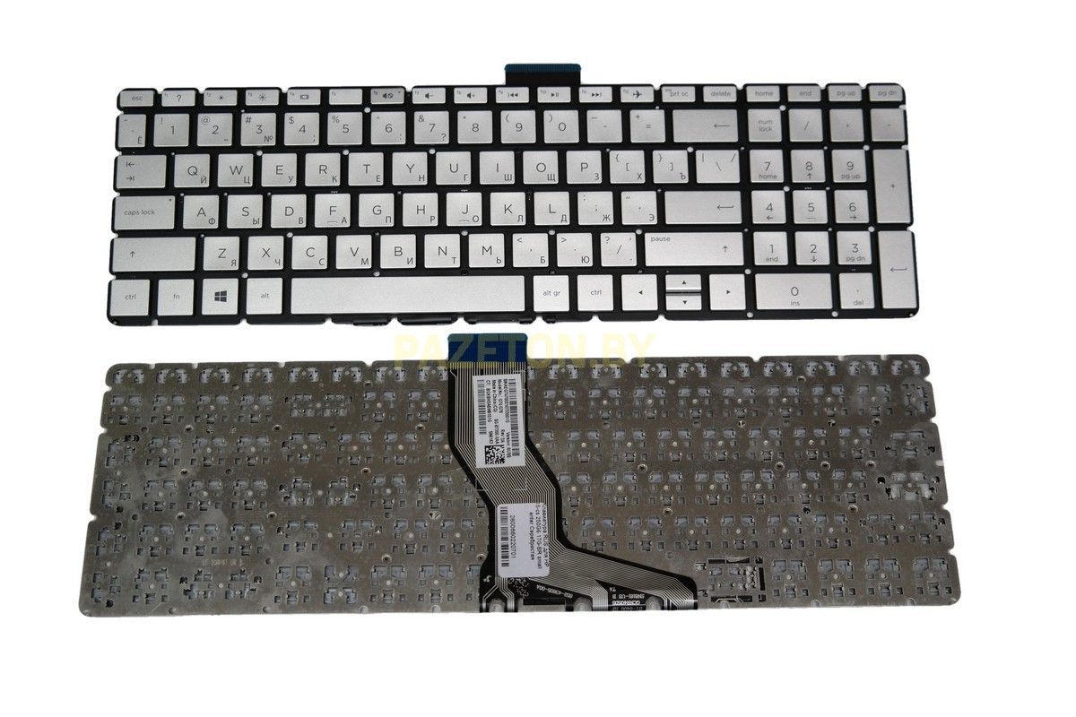 Клавиатура для ноутбука HP 15-bs 250G6 17G-BR small enter Серебристая - фото 1 - id-p130184962