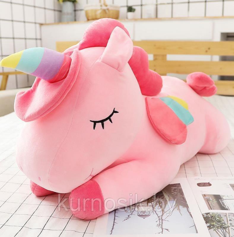 Мягкая игрушка Единорог спящий 50 см розовый - фото 1 - id-p167550053