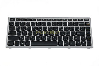 Клавиатура для ноутбука Lenovo IdeaPad U410 серебристая Frame и других моделей ноутбуков