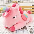 Мягкая игрушка Единорог спящий с пледом 3в1 Розовый, фото 2