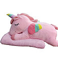 Мягкая игрушка Единорог спящий с пледом 3в1 Розовый, фото 4