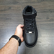Кроссовки Nike Air Force 1 Mid Black с мехом, фото 3