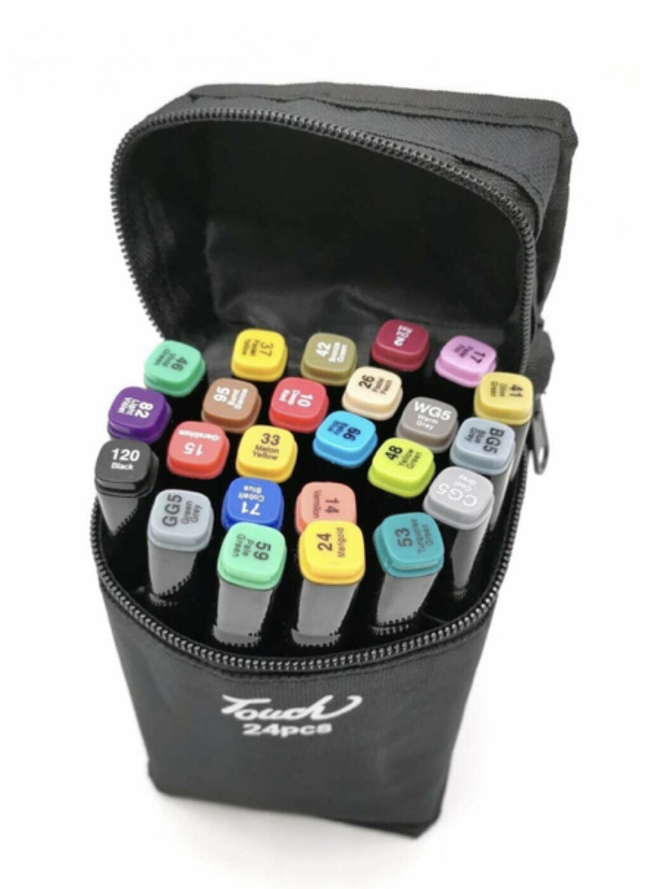 Набор двусторонних маркеров для скетчинг 24цветов в чехле - фото 1 - id-p167557219