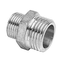 Ниппель переходной латунный 1/2" х 3/8" General Fittings (покрытие хром/никель)