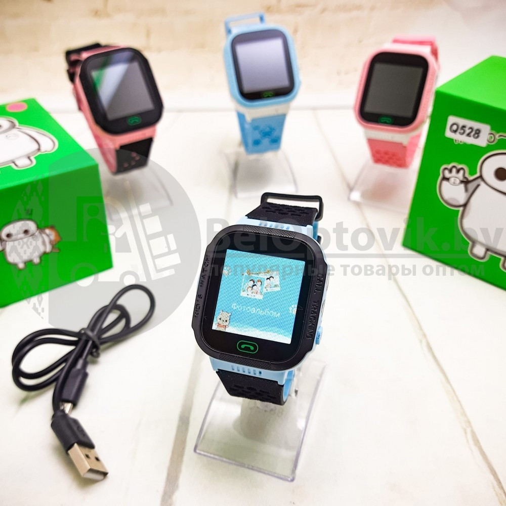 Детские GPS часы (умные часы) Smart Baby Watch Q528 Черные с голубым - фото 9 - id-p105333523