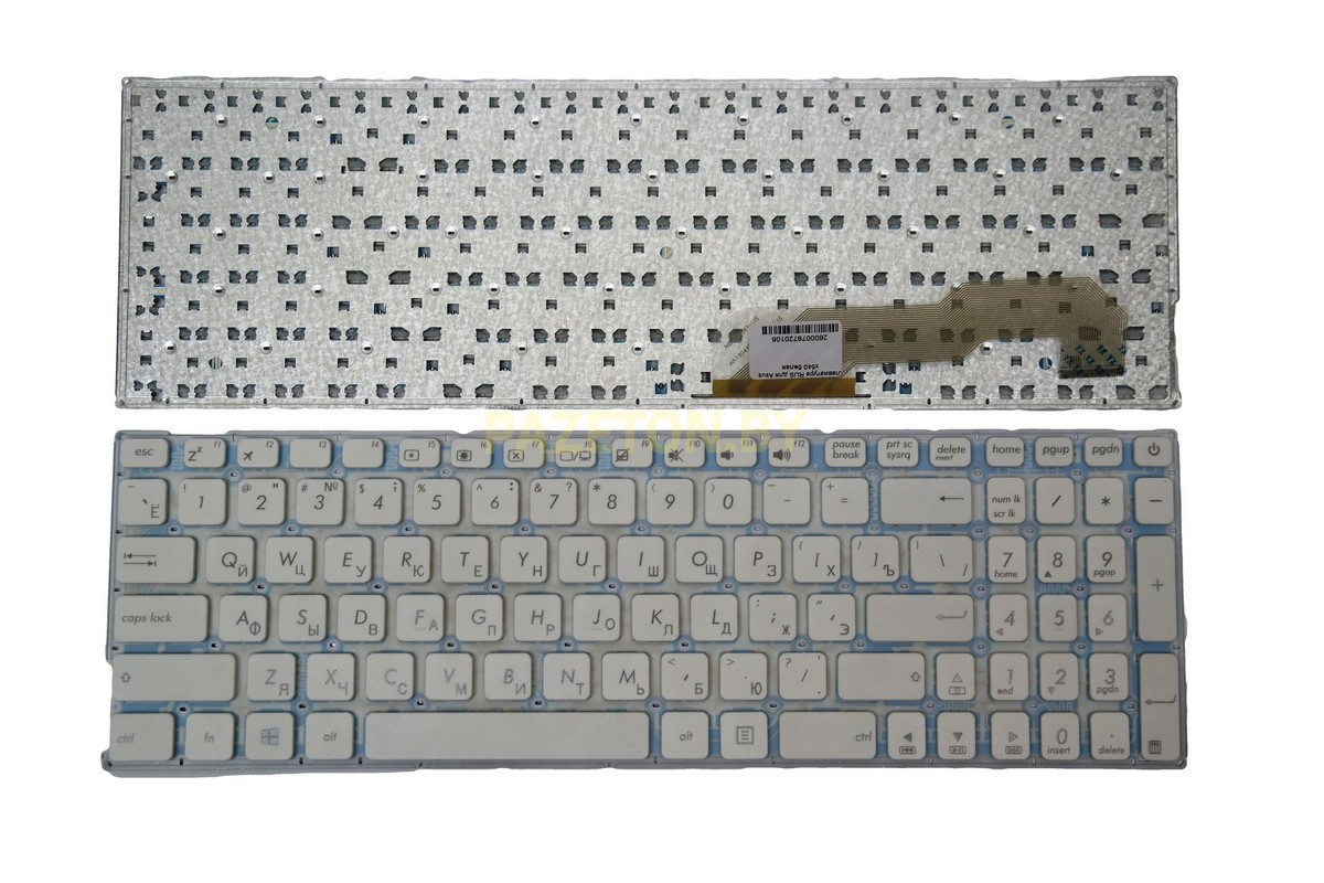Клавиатура для ноутбука Asus x540 белая и других моделей ноутбуков
