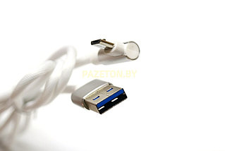 Дата-кабель USB-micro USB 1 метр 90 градусов белый