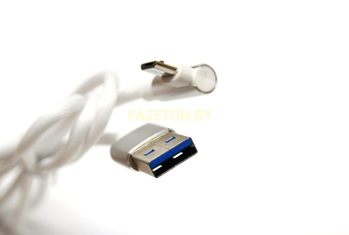 Дата-кабель USB-micro USB 1 метр 90 градусов белый - фото 1 - id-p159802428