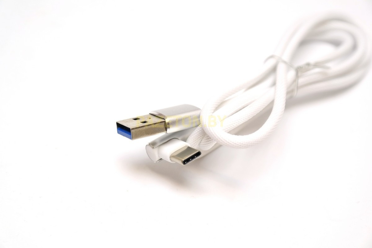Дата-кабель USB-TYPE C 1 метр 90 градусов белый - фото 2 - id-p159802429