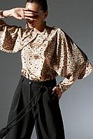 Женская осенняя бежевая нарядная блуза ELLETTO LIFE 3526 бежевый 42р.