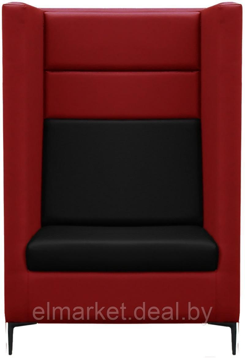 Кресло Бриоли Дирк L19-L22 (красный, черные вставки) - фото 1 - id-p167581837