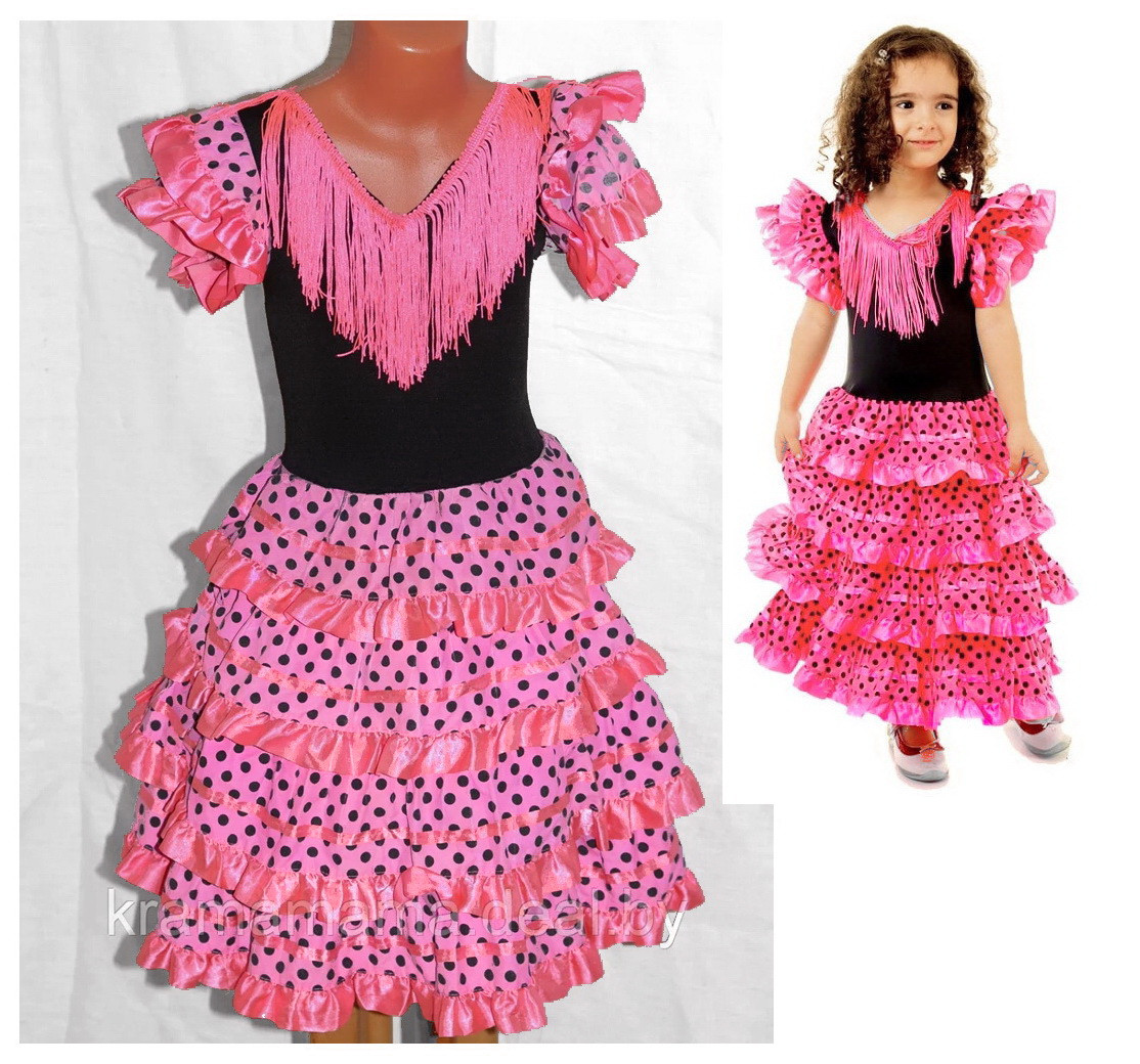 Платье карнавально-танцевальное в стиле Фламенко на 7-8 лет - фото 2 - id-p167582782