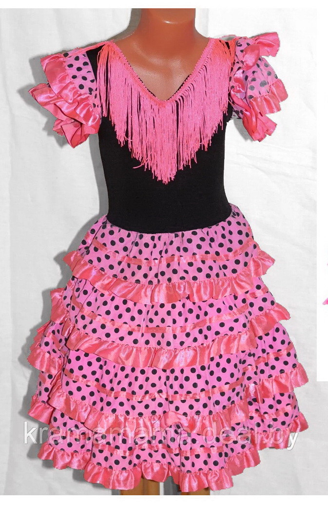 Платье карнавально-танцевальное в стиле Фламенко на 7-8 лет