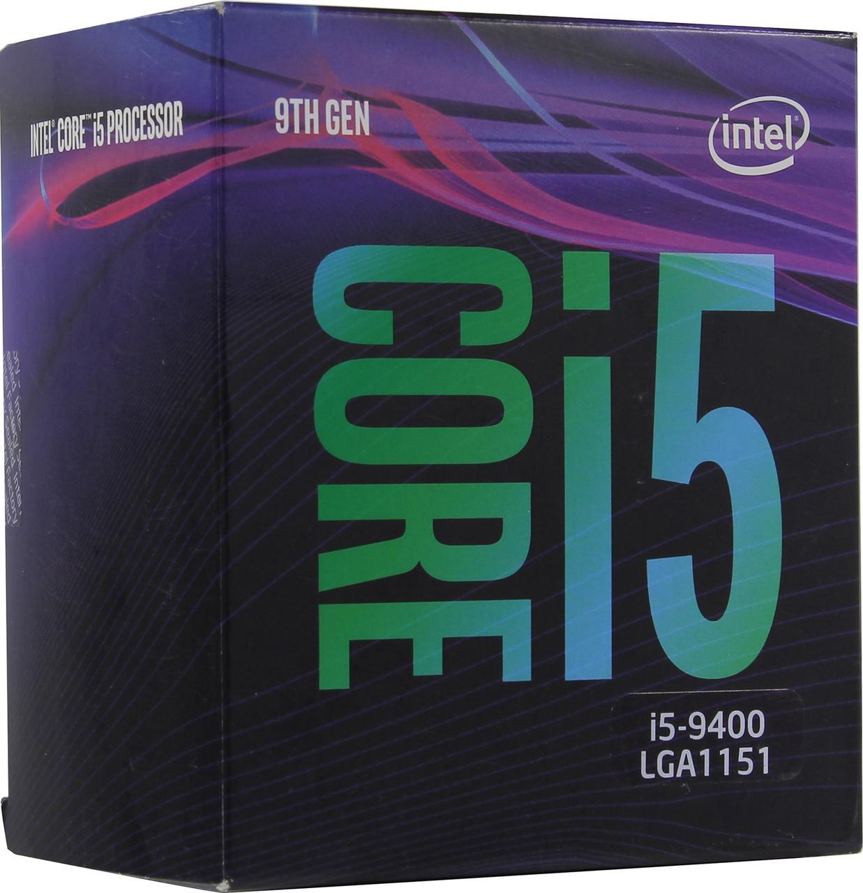 CPU Intel Core i5-9400 BOX 2.9 GHz/6core/SVGA UHD Graphics 630/1.5+9Mb/65W/8GT/s LGA1151