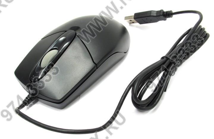 A4Tech Optical Mouse OP-720-Black(1) (RTL) USB 3btn+Roll