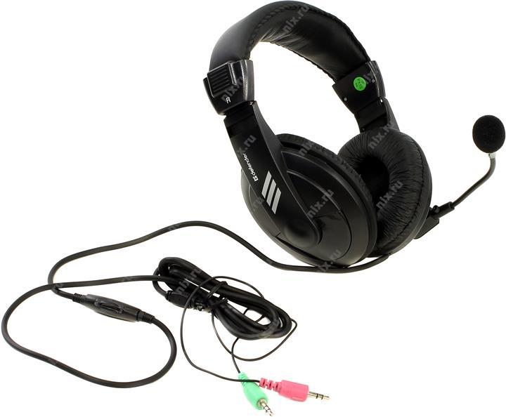 Наушники с микрофоном Defender Gryphon HN-750 Black (шнур 2м, с регулятором громкости) 63750