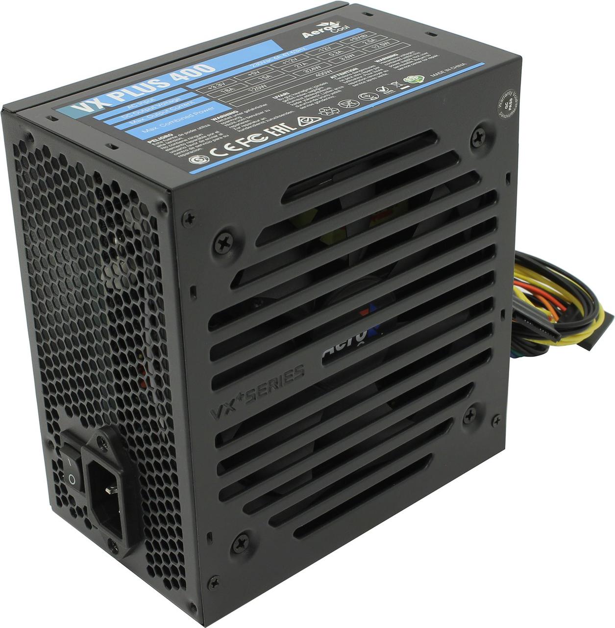 Блок питания Aerocool VX-400 PLUS (RTL) 400W ATX (24+2x4+6пин)