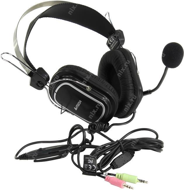 Наушники с микрофоном A4Tech HS-50 (шнур 2.5м, с регулятором громкости)