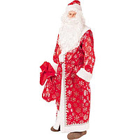 Костюм "Дед Мороз" 3009 к-18 ( шуба, шапка, борода, мешок, пояс, варежки)  размер 176-54-56