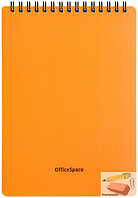 Блокнот OfficeSpace Neon А5, 60 листов, на спирали сверху, обложка - пластик, оранжевый, фото 1