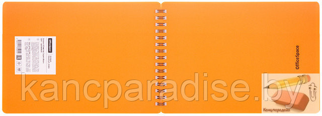 Блокнот OfficeSpace Neon А5, 60 листов, на спирали сверху, обложка - пластик, оранжевый - фото 2 - id-p167596646