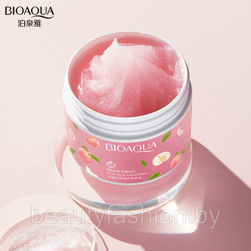 Пилинг-скатка для лица и тела с экстрактом персика Peach Fruit Acid Exfoliating Cream 140 гр Bioaqua - фото 5 - id-p167596705