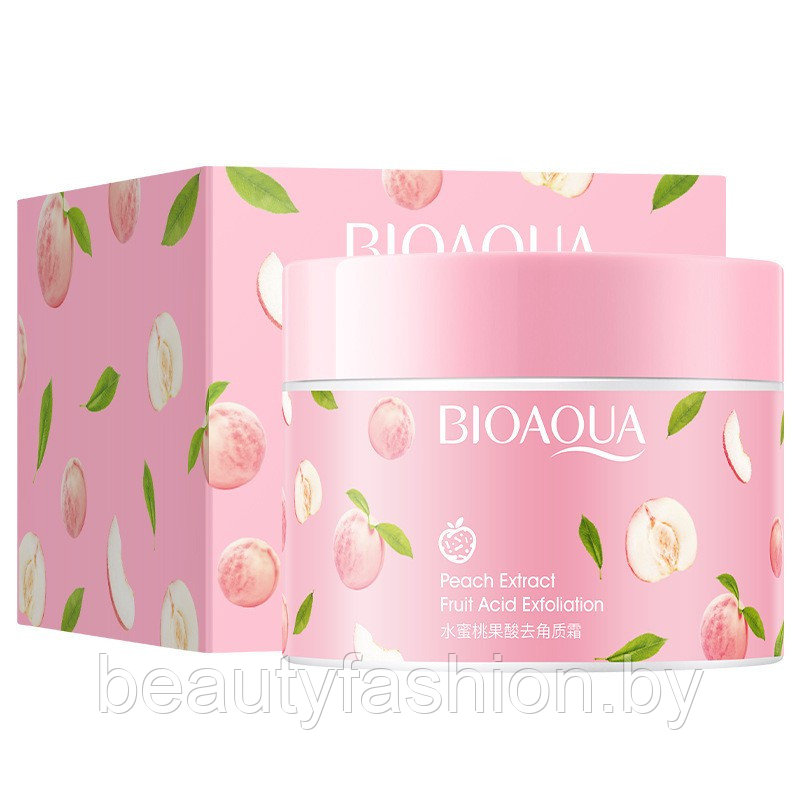 Пилинг-скатка для лица и тела с экстрактом персика Peach Fruit Acid Exfoliating Cream 140 гр Bioaqua - фото 6 - id-p167596705