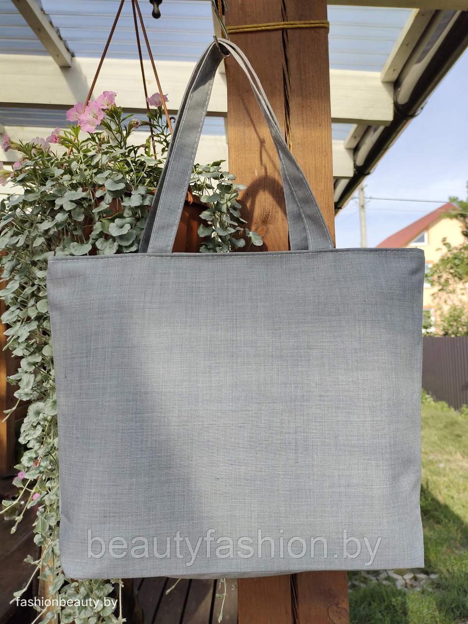 Сумка-шоппер модель 454/24 (серый меланж) - фото 2 - id-p167596865