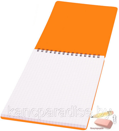 Блокнот OfficeSpace Neon А5, 60 листов, на спирали сверху, обложка - пластик, оранжевый - фото 4 - id-p167596646
