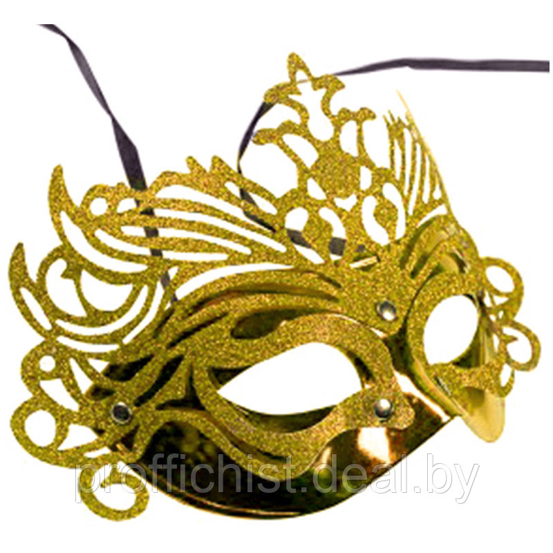 Маскарадная маска "Праздник в золоте", 16*10*6,5см ЦЕНА БЕЗ НДС - фото 1 - id-p167598583