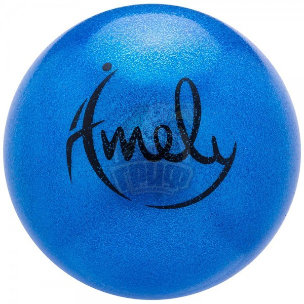 Мяч для художественной гимнастики с насыщенными блестками Amely 150 мм (синий) (арт. AGB-303-15-BL)