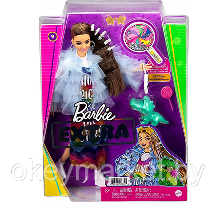 Кукла Barbie Экстра Doll in Rainbow Dress GYJ78, фото 2
