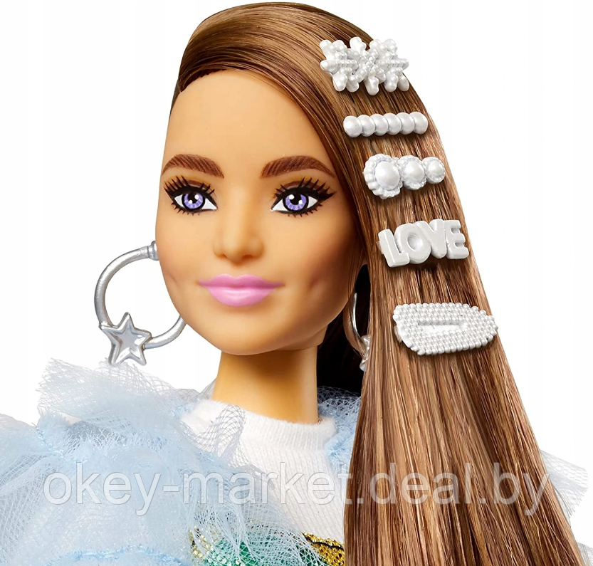 Кукла Barbie Экстра Doll in Rainbow Dress GYJ78 - фото 6 - id-p167610377