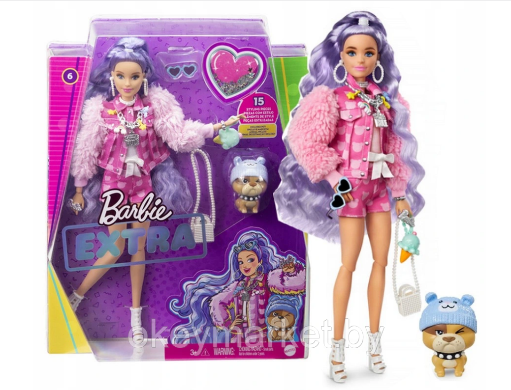 Кукла Barbie Экстра Милли Style Millie с фиолетовыми волосами GXF08