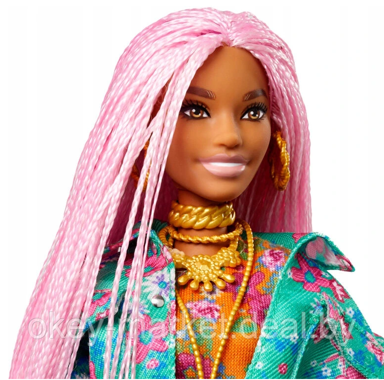 Кукла Barbie Экстра Pink Braid Doll in Flora GXF09 - фото 4 - id-p167610684