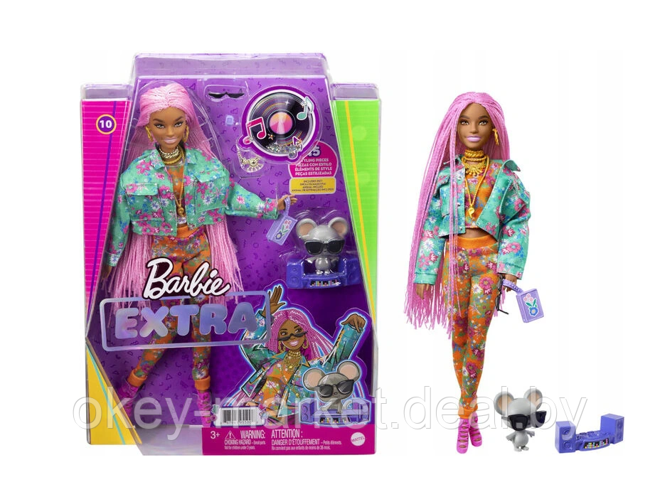 Кукла Barbie Экстра Pink Braid Doll in Flora GXF09 - фото 2 - id-p167610684