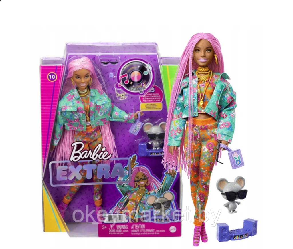 Кукла Barbie Экстра Pink Braid Doll in Flora GXF09