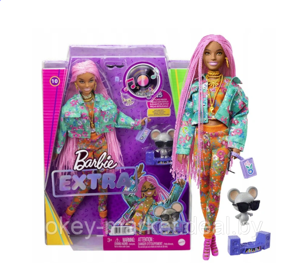 Кукла Barbie Экстра Pink Braid Doll in Flora GXF09 - фото 1 - id-p167610684