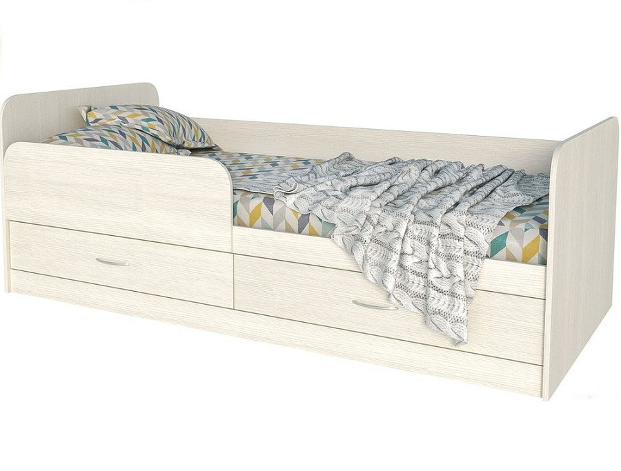 Кровать Анеси 5 с ящиками Вудлайн кремовый - фото 1 - id-p167621041