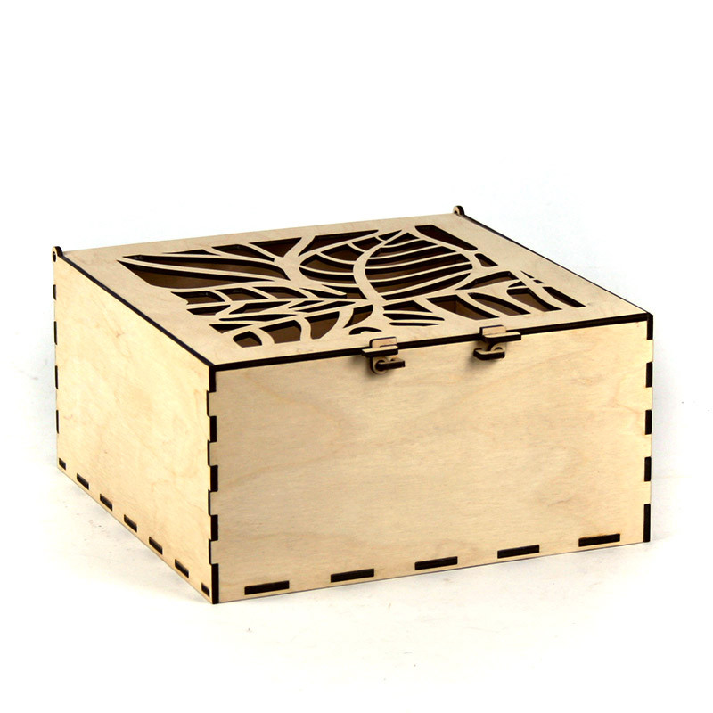 Деревянная коробка подарочная "Листья" 25х25х12 - фото 2 - id-p167621366