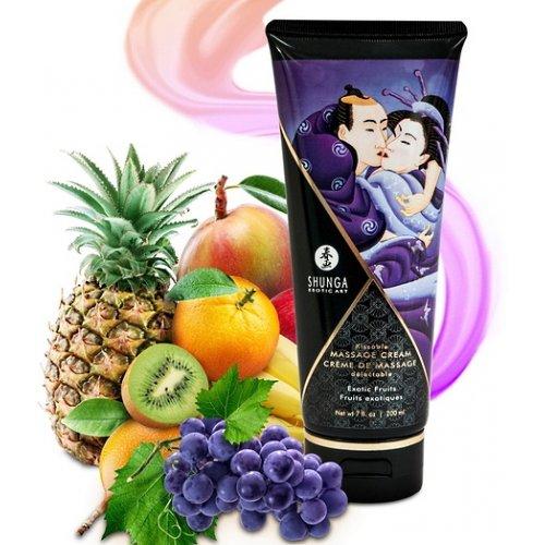 Съедобный крем Shunga для эротического массажа с ароматом экзотических фруктов 200 мл - фото 1 - id-p167621484