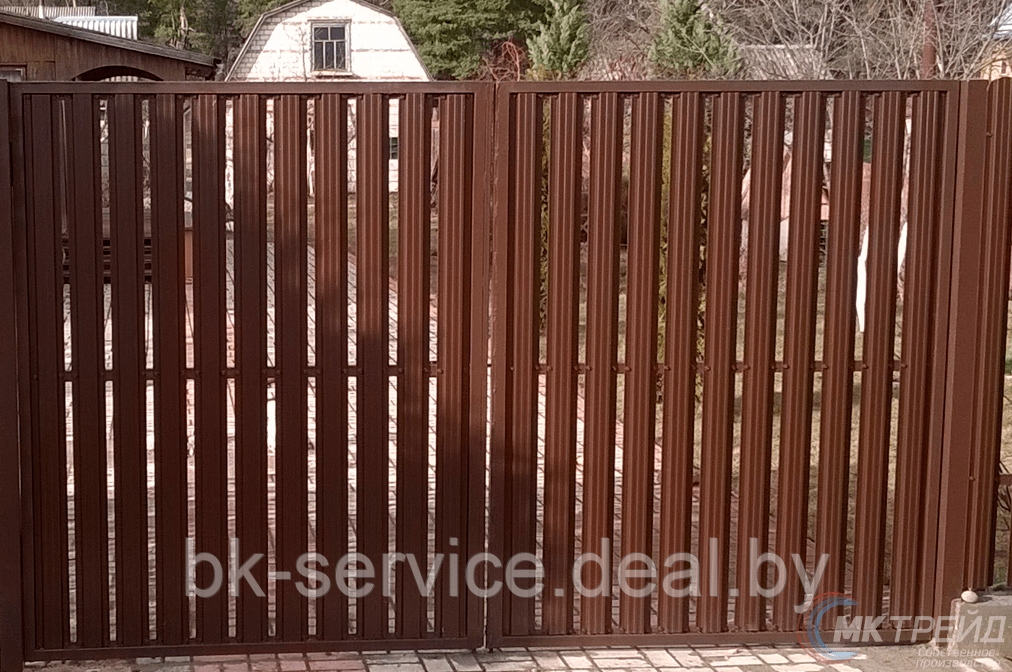 Каркас ворот распашных двустворчатых МКтрейд 60х40 без подраминка (под жалюзи) порошковая покраска - фото 1 - id-p167621542