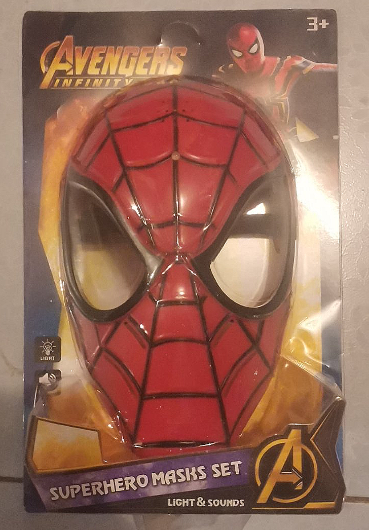 Карнавальная маска человек-паук Spider-man светится, озвучка - фото 1 - id-p167621791