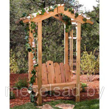 Пергола садовая со скамьей из массива сосны "Рошфор" - фото 1 - id-p167622209