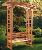Пергола садовая со скамьей из массива сосны "Ла-Лувьер"
