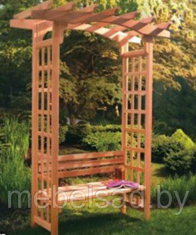 Пергола садовая со скамьей из массива сосны "Ла-Лувьер" - фото 1 - id-p167622237