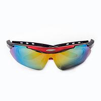Очки спортивные солнцезащитные с 5 сменными линзами в чехле, красные (Sport Sunglasses, red), Bradex SF 0154