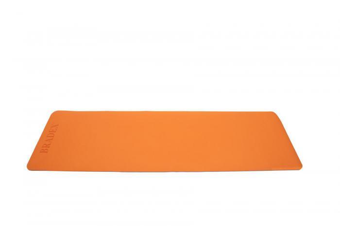 Коврик для йоги и фитнеса 183*61*0,6 TPE двухслойный оранжевый (Yoga mat 173*61*0,6 TPE orang/grey 1575c/Cool - фото 4 - id-p167455603