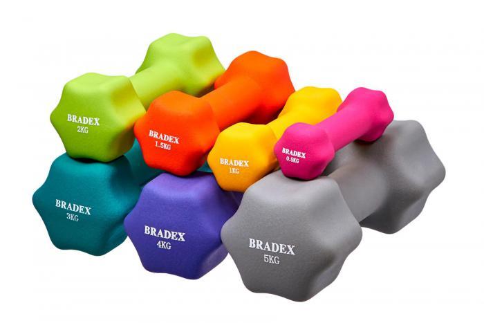 Гантель неопреновая, 5 кг, серая (Neoprene dumbbell 5 kg gray pantone cool gray 4 c), Bradex SF 0545 - фото 4 - id-p167455647